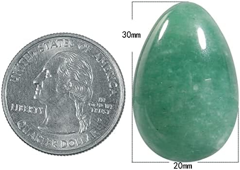 Nupuyai Pack of 5 Polished Healing Worry Stone Crystal Egg Decor, Puff Oval Pocket Palm Stones Kit for Meditation Relaxation Reiki Balancing, Green Aventurine Stone