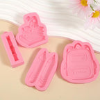 4 Pcs Back-To-School Backpack Silicone Mold, Book Pencil Cake Decoration Fondant Molds, for Graduation Season Cupcake Toppers, Cookies, Candy, Clay, Resin, Sugar Craft, Chewing Gum, Pendant