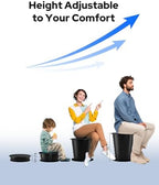 Height Adjustable Portable Folding Toilet for Camping, Adults & Kids, 400 lbs Capacity | Compact Travel Toilet with Lid, Waste Bags & Gel Packs | Outdoor, RV, Hiking, Emergency Potty