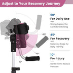 Crutches for Adults 3-Angle Adjustable Forearm Crutches Non-Slip Handles with EVA Elbow Support, Ergonomic Forearm Crutches for Leg Injury, Surgery Recovery, Disabled (1 Pair)