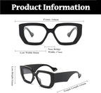 LJCZKA Thick Frame Blue Light Glasses Women Men Oversized Fashion Square Computer Glasses Anti Eyestrain Eyeglasses