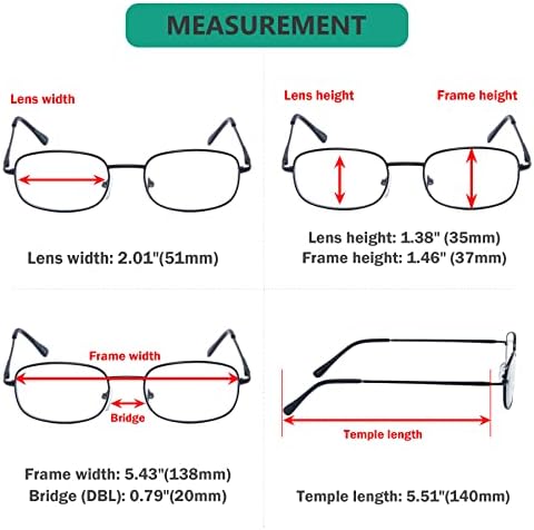 Eyekepper Classic Metal Frame Spring Hinged Arms Reading Glasses 3 Pair Valupac Metal Readers Black