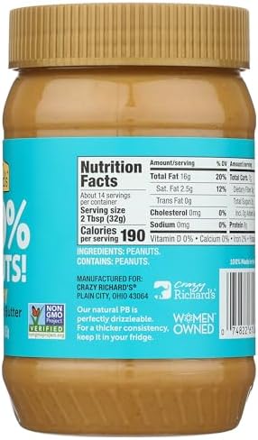 Crazy Richard's NUT_BUTTER (16 Ounce (Pack of 1), Creamy)