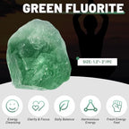 1.1lb Bulk Raw Green Fluorite Rough Crystal- Natural Green Fluorite Raw Stones Crystal for Tumbling, Cabbing, Fountain Rocks, Decoration, Polishing, Wire Wrapping, Wicca & Reiki Crystal Healing