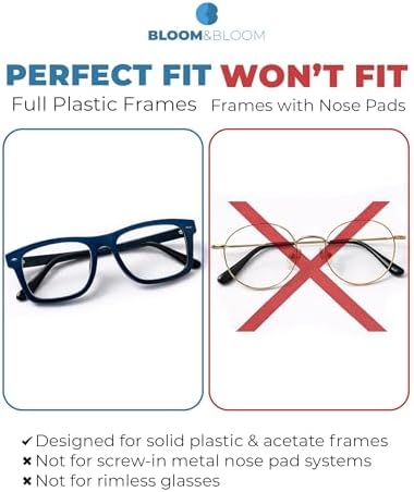 Premium Eyeglass Nose Pads 6 Pairs – Clear Silicone Anti-Slip Stick-On Pads for Glasses, Sunglasses – Adhesive – BLOOM & BLOOM