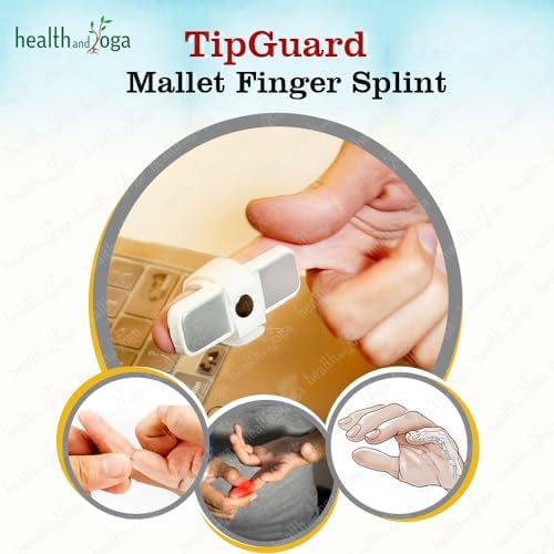 SoulGenie HealthAndYoga™ TipGuard Bendable Finger Splint for Mallet Finger Deformity -Post-Surgical Care- Adjustable Straightener -Trigger Finger Brace - 2 Sizes Set