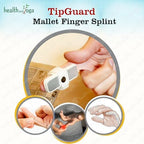SoulGenie HealthAndYoga™ TipGuard Bendable Finger Splint for Mallet Finger Deformity -Post-Surgical Care- Adjustable Straightener -Trigger Finger Brace - 2 Sizes Set
