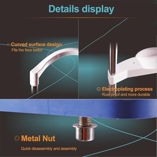 Optometry Lifting Chin Bracket, Vision Training Forehead Brackets with Lifting and Lowering Adjustment Knob, Distance from Chin Rest to Headrest: 135-235 Mm, for Optical Shops