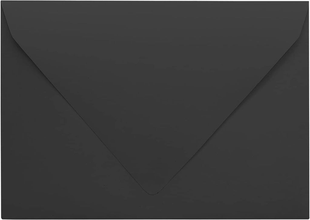 Darling Souvenir A2 Black Invitation Envelopes (4 3/8 x 5 3/4) Euro V-Flap 80 LBS Self-Adhesive Perfect for Greeting Cards, RSVP, Photo, Birthday, Event -Packs & Colours Available