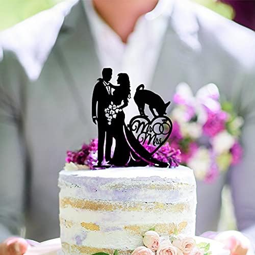 Couple Wedding Cake Topper Bride And Groom With Chihuahua Dog Cake Topper Custom Dog Pet Topper Personalized Wedding Topper Bride Cake Topper Ideal Gift for Wedding Anniversary