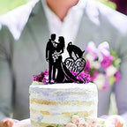 Couple Wedding Cake Topper Bride And Groom With Chihuahua Dog Cake Topper Custom Dog Pet Topper Personalized Wedding Topper Bride Cake Topper Ideal Gift for Wedding Anniversary