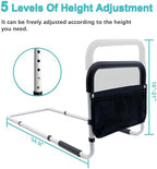 AOHHL Bed Rails for Elderly Adults Safety Adjustable Heights Storage Pocket Assist Support Side Railings for Seniors Citizens Slides Under Mattressbed Cane Bed Guard Bed Handles Bars(White)