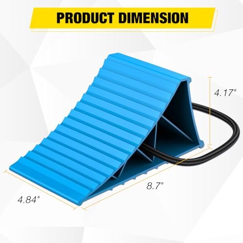 Nilight Wheel Chocks, Heavy Duty Wheel Stopper for Car, Truck, RV, Trailer, Caravan, Motorcycle, 8.7" x 4.8" x 4.2", 2-Pack