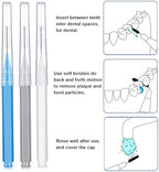 Patelai 100 Pieces Braces Dental Brush for Cleaner Interdental Toothpick Dental Tooth Flossing Head Oral Hygiene Flosser Toothpick Cleaners Tooth Tool(Blue, Grey, White,Various Sizes)