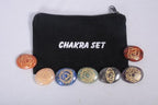 Jet Chakra Set Engraved Reiki Oval Shaped Set for Chakra Balancing Positive Energy Peace of Mind Reiki Symbol Chakra Spiritual Meditation Healing Crystal Stones