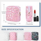 Period Bag Pouch, Leather Sanitary Napkin Storage Bag for Girls Womens, Portable Sanitary Napkin Period Pad Pouch Bag for Purse, Small Make Up Bags(Pink Butterflies)