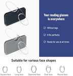 DXYXYO Mini Armless Reading Glasses for Women Men, 2 Pack Thin Legless Nose Clip Readers Compact with Small Portable Case