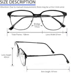 MMOWW 3 Pack Square Blue Light Blocking Reading Glasses Metal Frame Spring Hinges Computer Readers for Men Women