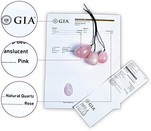 MIMOSA Bigger Rose Quartz Eggs Set of 3, GIA Certified, Pink