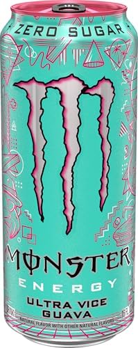 Monster Energy Ultra Vice Guava, Sugar Free Energy Drink, 16 Ounce (Pack of 15) | Pack of 15