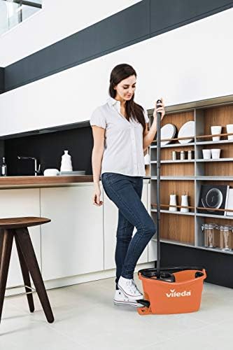 Vileda Turbo EasyWring & Clean Complete Set, Mop and Bucket with Power Spinner, Coral