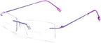Fuisetaea Rimless Frame Bifocal Reading Glasses Flexible Titanium Alloy +1.75 Lightweight Readers Bifocal Glasses