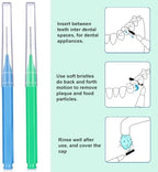 Patelai 100 Pieces Braces Dental Brush for Cleaner Interdental Toothpick Dental Tooth Flossing Head Oral Hygiene Flosser Toothpick Cleaners Tooth Tool(Blue, Green,Elegant Size)