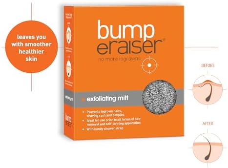 Exfoliating Shower Mitt for Ingrown Hair Treatment, Razor Bumps and Razor Burns