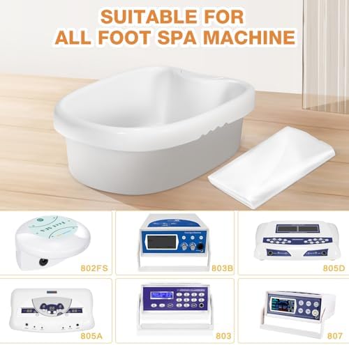 veicomtech Professional Ionic Foot Bath Tub Basin for All Detox Foot Bath Machines Heavy Duty Tub with 100 Liners