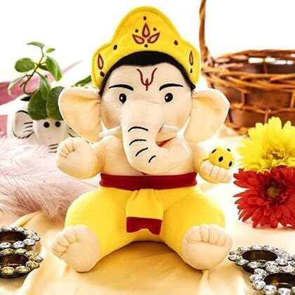Ganesha Rakhi For Soft Plushy For Hindu Festival Gift With Rakshabandhan India Festival Rakhdi Ganesha Miniature Model For Boys Rakhdi Fancy Raki for Bhaiya/Bhabhi/Siblings Rakshabandhan Special Rakhi