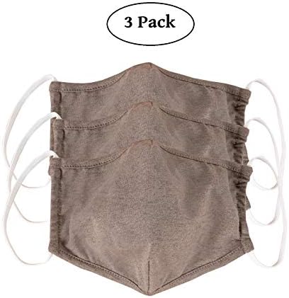 LOFBAZ 3 Pack Adult Cotton Cloth Face Coverings Washable Reusable with Filter Pockets