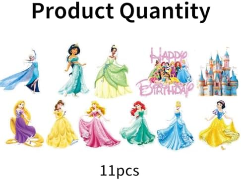 11 Pcs Anime Happy Birthday Cake Toppers, Cute Princess Cake Topper, Cartoon Birthday Cake Decorations, Perfect for Parties and Holiday Celebrations. (B)