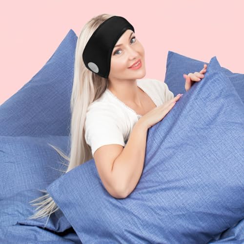 SAFIGLE Ear Muffs for Bed：Adjustable Sleeping Earmuffs with Fleece Lining - Black Noise Cancelling Winter Ear Warmers for Home, Travel, and Sleeping Earbud Headbands 60.00X10.00X0.50cm