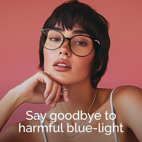 Gaoye Blue Light Blocking Glasses Women/Men, Fashion Cat Eye Fake Eyeglasses UV Ray Filter Computer Gaming Glasses (Black+Transparent)