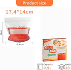 Soup Bags Freezer Liquids Bags Thick and Durable Curry to store soups,sauces and Smoothie in freezer. (Medium)