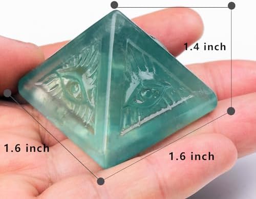 Fluorite Healing Crystal Pyramid,Natural Stone Green Pyramid for Meditation, Reiki Energy, Chakra Balancing,Energy Enhancement Great Gift for Home Decor, Office Desk, and Spiritual Practices