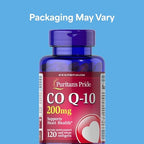 Puritan's Pride Coenzyme CoQ10 200mg, Dietary Supplement for Heart Health, Blood Pressure, Oral Gum Health, and Healthy Aging Support, 120 Servings, Rapid Release Softgels
