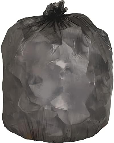 Genuine Joe GJO70420 200 Count Linear Low Density Trash Bags, Black, 60 Gallon Capacity, Puncture Resistant, Dark Material Hides Waste