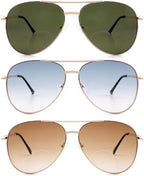 3 Pack Bifocal Reading Sunglasses for Women Men, Aviator Sun Readers Glasses Gradient Lens Shades UV400 +2.50