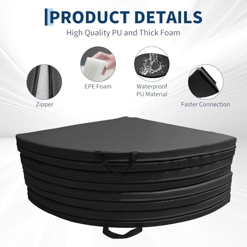 Pole Dance Crash Mat 59",Folding Safety Mat for Home Spinning Round Pole Dance Mat with 3"Thick EPE Foam and PU Cover