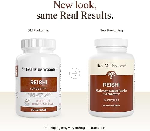 Real Mushrooms Reishi Mushroom Capsules - Handpicked Organic Mushroom Extracts - Red Reishi for Tranquil Daily Wellness with Verified Beta Glucans Vegan, Non-GMO, No Grain Fillers, 90 ct