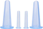 BWESOO 4Pcs Massage Cupping Set Silicone Mini Facial Cups Face Massager Helper Skin Care Neck Back Eyes Massaging Cup Safe to Use, Don't Worry About Burns Health Care Products (Blue)