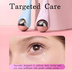 Mini Ice Roller, 2-in-1 Stainless Steel Facial Massage Tool with Cream Spoon, Light Purple, for Face and Eyes, Dark Circles and Puffiness Relief