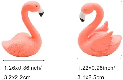 24Pcs Mini Pink Flamingo Figurines Miniature Resin Flamingo Figures Cake Toppers for DIY Fairy Garden Micro Landscape Terrarium Easter Crafts Birthday Party Wedding Home Decors