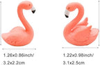 24Pcs Mini Pink Flamingo Figurines Miniature Resin Flamingo Figures Cake Toppers for DIY Fairy Garden Micro Landscape Terrarium Easter Crafts Birthday Party Wedding Home Decors