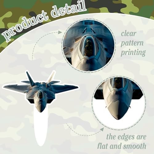 24 Pieces Air Force Cupcake Toppers Set Military Fighter Themed Happy Birthday - Kids Air Force Themed Party, Baby Shower, and Military Fan Birthday Party Decorations for Boys and Girls. LIANGSS
