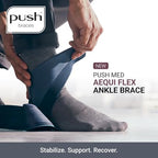 PUSH med Ankle Brace Aequi Flex - Globally Renowned Bracing Solution for Ankle Sprain with Proven Support, Maximum Protection, and Comfortable Design