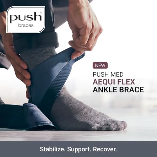 PUSH med Ankle Brace Aequi Flex - Globally Renowned Bracing Solution for Ankle Sprain with Proven Support, Maximum Protection, and Comfortable Design