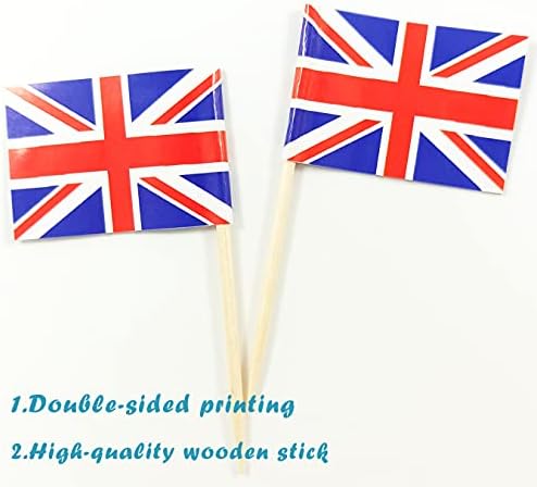 JBCD United Kingdom UK Toothpick Flag British Mini Small Union Jack Cupcake Topper Flags, 200pcs