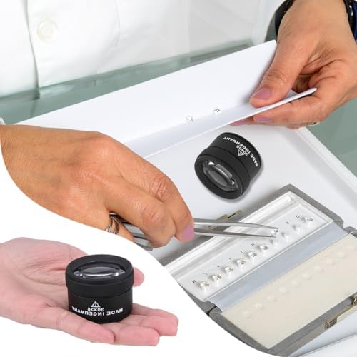 30X Coin Magnifying Glass, Professional Jewelry Loupe Lens Portable Pocket Reading Magnifier Optics Loupes Mini Desk Magnifiers Loop Microscope for Jeweler Coins Maps Antiques Magazines Craft